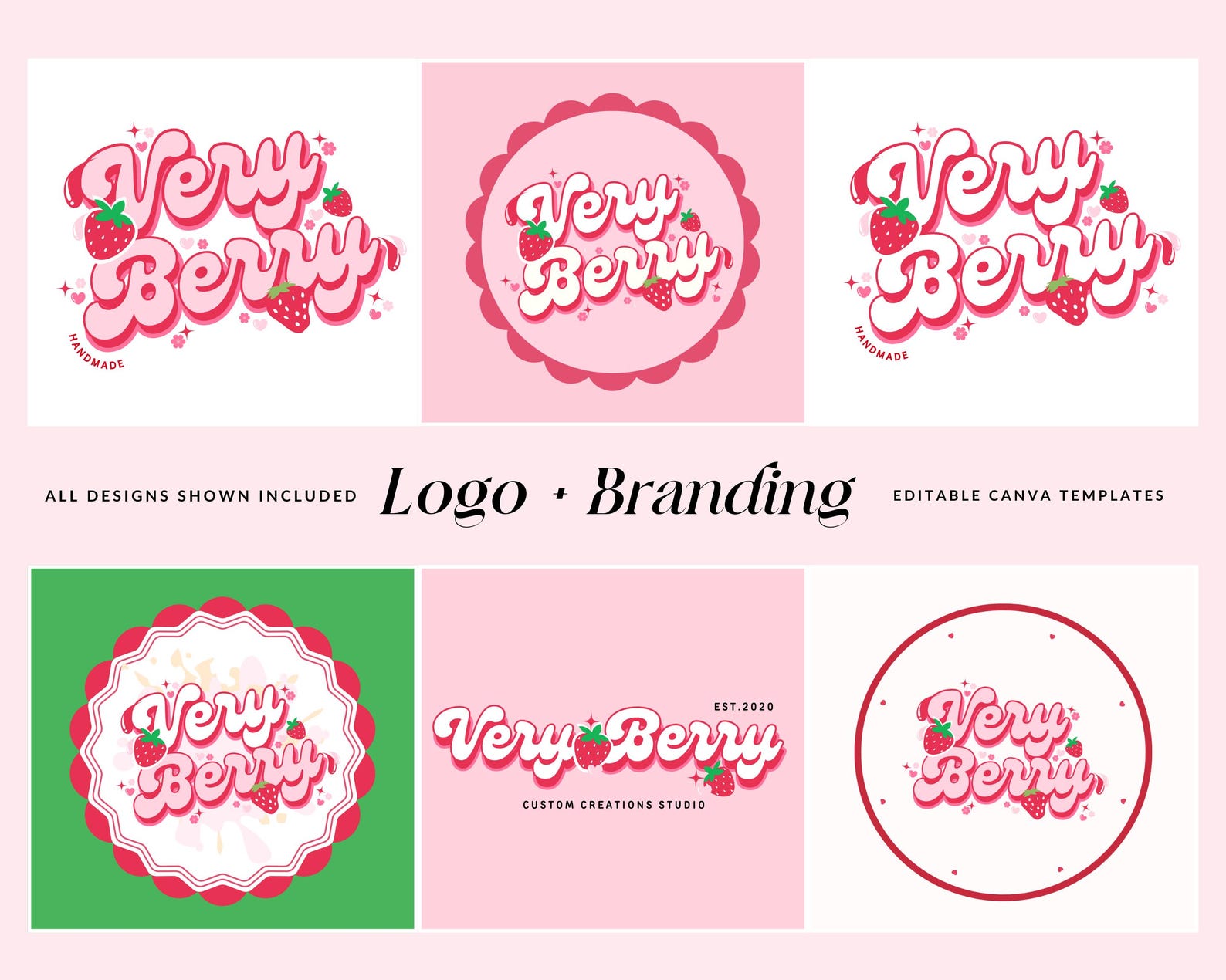 customize 12,310+ pink logo templates online - canva... Retro Pink Logo Design Template: Editable DIY Business Branding - Etsy