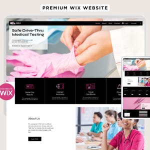 Szablon witryny Wix dla mobilnego centrum badań medycznych: edytowalny projekt