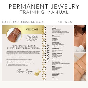 Permanent Jewelry Training Manual for Trainers, Training Course, Mentor Resource, Comprehensive Guide, 112 Pages, Edit in Canva