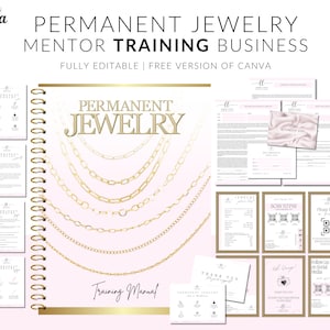 Permanent Jewelry Training Manual, Permanent Jewellery Training Course, Value Business Pack, Comprehensive Guide, 112 Pages, Edit in Canva