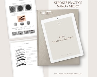 Manual de capacitación de PMU para cejas brasileñas (editable en Canva)