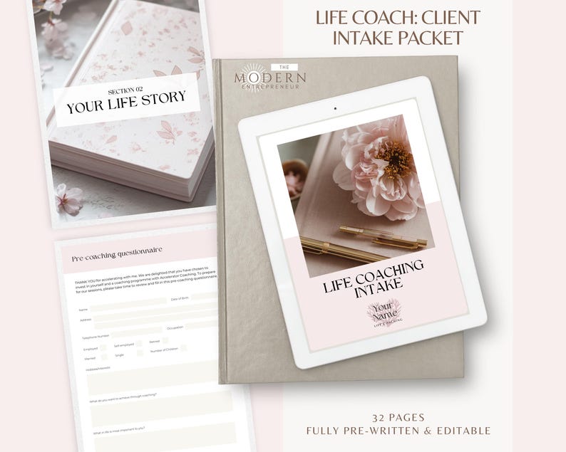 Life Coaching Client Intake Forms: Editable Canva Template (digital ...