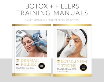Ästhetik-Schulungshandbücher: Botox, Füllstoffe, Bearbeitbar in Canva