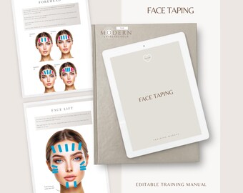 Manual de entrenamiento de vendaje facial K Beauty: Kinesiología de la belleza (Editable en Canva)