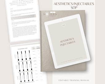 Manual de políticas y procedimientos operativos estándar de inyectables estéticos: Procedimientos operativos estándar de spa médico (plantilla editable de Canva)