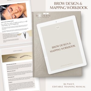 Eyebrow Design & Brow Mapping Training Manual: Editable Canva Workbook