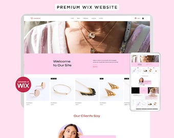 Wix Jewelry Website Template: Pink Online Store Design