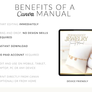 Permanent Jewelry Training Manual for Trainers, Training Course, Mentor Resource, Comprehensive Guide, 112 Pages, Edit in Canva