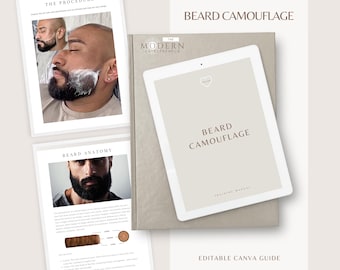 Manual de entrenamiento de camuflaje de barba / PMU masculino / Editar en Canva