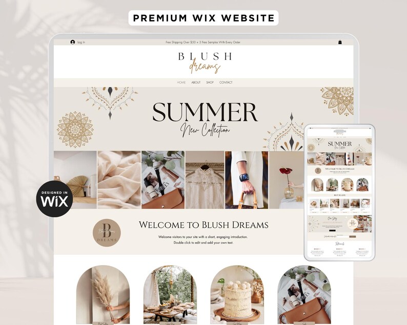 Wix E-commerce Website Template, Wix Website Design, Online Store, Online shop, Wix Template Wix Theme Wix Layout Wix Shop Boho, Any Product