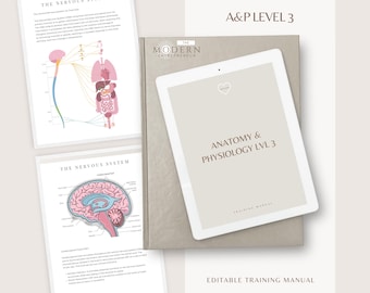Manual de formación en anatomía y fisiología de nivel 3: Curso de formación editable en Canva (descarga digital)