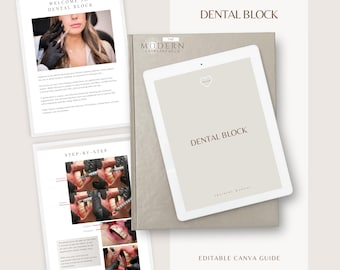 Manual de capacitación sobre bloqueo nervioso con relleno labial / Plantilla editable de Canva para educadores