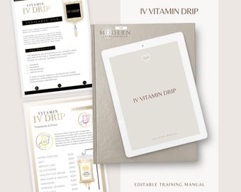 Manual de capacitación en terapia con vitaminas intravenosas: Guía editable de Canva