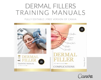 Dermal Fillers Training Manuals, Filler Treatments, Filler Complication, eBooks Course, Aesthetic Clinic, Nurse Injector, Edit in Canva