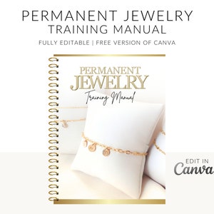 Permanent Jewelry Training Manual for Trainers, Training Course, Mentor Resource, Comprehensive Guide, 112 Pages, Edit in Canva