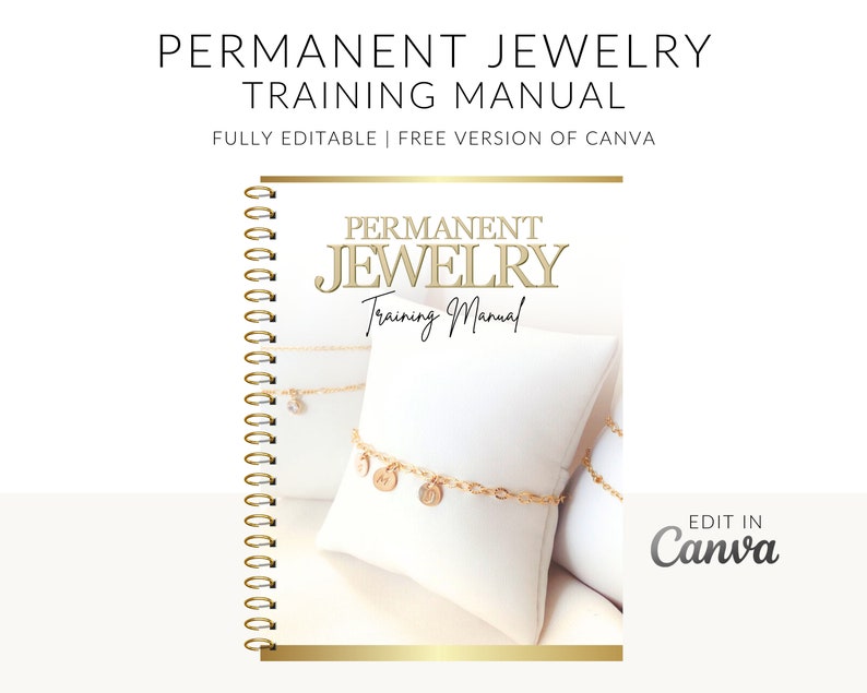 Permanent Jewelry Training Manual for Trainers, Training Course, Mentor Resource, Comprehensive Guide, 112 Pages, Edit in Canva