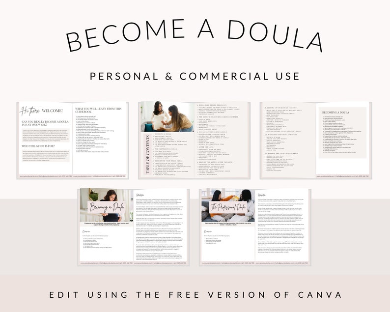 Dula Worksheets.pdf Doula Career Guide, Editable Canva Template (digital PDF Ebook) - Etsy