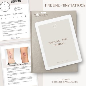 Manual de entrenamiento para tatuajes pequeños: Curso de tatuajes de línea fina y flash (Editar en Canva)