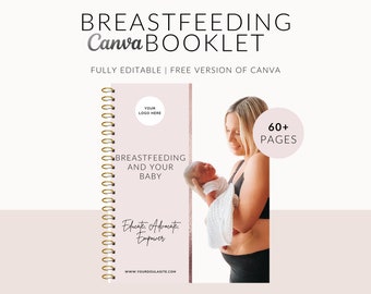 Breastfeeding Booklet, Breastfeeding Packet, Breastfeeding Guidebook, Breastfeeding Manual, Doula Handouts, Doula Client, Edit in Canva