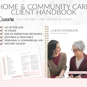 Home Care Client Handbook: Editable Canva Template (US Letter) - Etsy