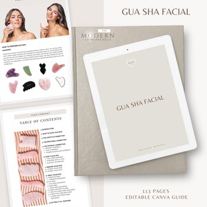 Gua Sha Facial Training Manual: Student & Tutor Guide (Canva Editable)