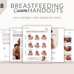 Breastfeeding Handouts, Doula Templates, Doula Handouts, Birthworker Business, Edit in Canva