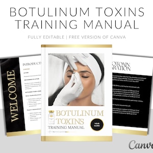 Botox Manual, Training Manual, Neurotoxins Guide, Botox eBook, Aesthetics Clinic Manual, Nurse Injector, Add your logo, Edit in Canva