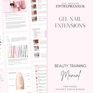 Gel Nail Extensions Training Manual, Gel Nails, Nail Technician Study Guide, Students, Tutors, Beauty Schools, Edit in Canva