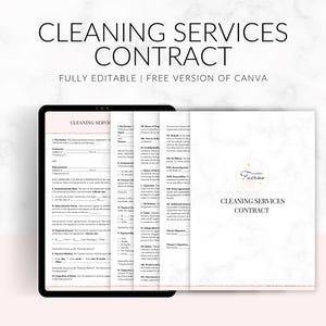 Cleaning Services Contract Template: Editable Canva Form