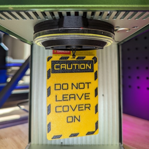 xTool F1 & F2 Lens Cover: PETG-CF Construction with Caution Tag