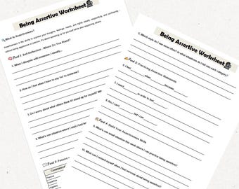 CBT Assertiveness Worksheets | Printable Assertiveness Worksheets | Build Confidence & Healthy Boundaries