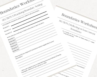 Schede stampabili per definire i confini / Strumenti per l'assertività e il rispetto di sé / Quaderno di lavoro per confini sani / Cura di sé e comunicazione