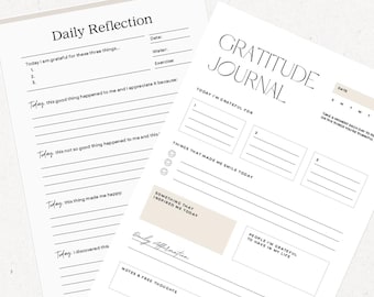Daily Gratitude Worksheets | Simple Tools for a Thankful Mindset  | Gratitude Practice Printables