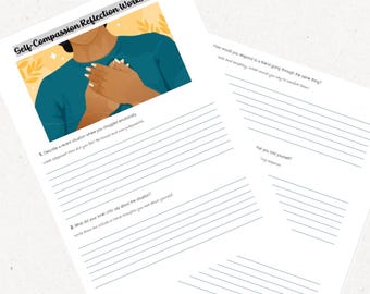 Werkbladen voor zelfcompassie | Afdrukbare hulpmiddelen voor genezing en zelfvriendelijkheid | CGT en hulpmiddelen voor mindfulhealing