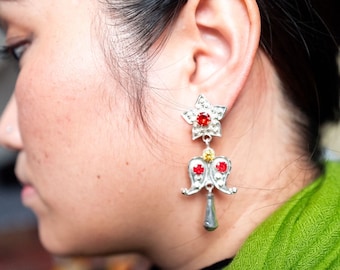 Yarling handmade Limbu cultural earrings pure silver