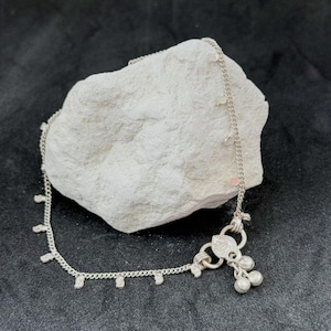 925 Sterling Silver Stamped Anklet | Bohemian & Ethnic Foot Jewelry | Handmade Silver Anklet | Vintage Design Sterling Silver Anklet | Gift