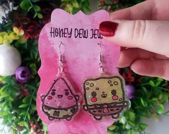 Pendientes colgantes de esponja