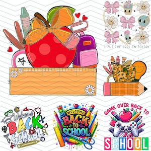 Bundel eerste dag van school afbeelding retro school clipart kleurrijk klaslokaal svg leraar png ontwerp leuk kinderen onderwijs terug naar school afbeeldingen