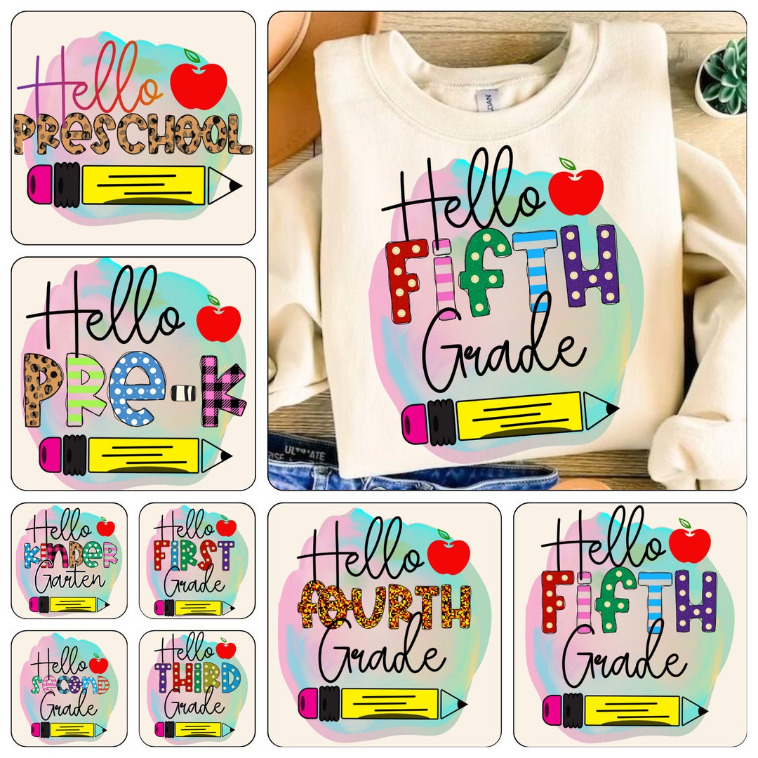 8 Clipart Kindergarten, First, Second, Third Grade Desing Bundle ...