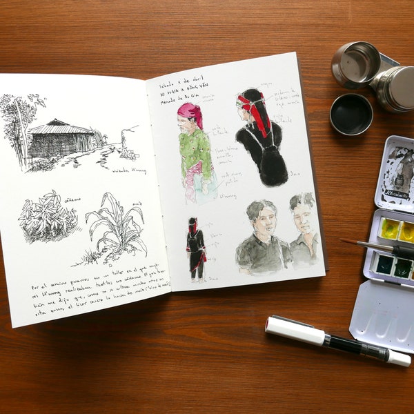 Vietnam : Cuaderno de viaje ilustrado (encuadernación artesanal)