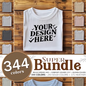 Folded T-shirt mockup bundle - flatlay tshirt mockups - Bella canvas & comfort colors folded flatlay mockup t-shirt bundle Gildan 64000