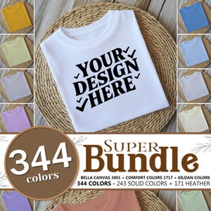 Folded T-shirt mockup bundle - flatlay tshirt mockups - Bella canvas & comfort colors folded flatlay mockup t-shirt bundle Gildan 64000