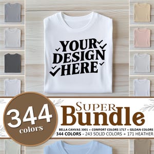 Folded T-shirt mockup bundle - flatlay tshirt mockups - Bella canvas & comfort colors folded flatlay mockup t-shirt bundle Gildan 64000