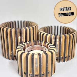 Laser Cut Tealight Holdes Bundle Pack: Decorative Vector Files (Digital Download)