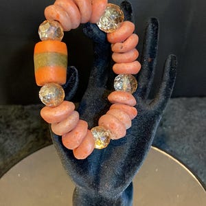 Ghana glass bracelet, Krobo | Ashanti glass sugar bead bracelet, statement bracelet, chunky bracelet, boho,  gift for her,