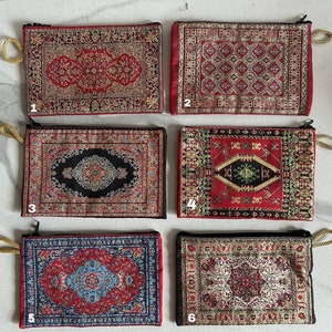 Boho Bag / Cosmetic Bag / Wallet / Turkish Carpet / Oriental Wallet / Coin Purse / Small Bag / Storage image 2