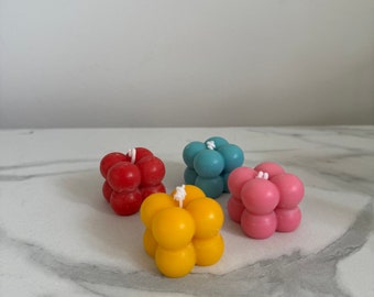 Set of 4 bubble candles / spring candles / pastel colours / handmade / bubble candles / ball candles / mini bubble