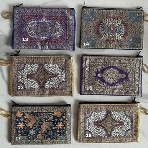 Boho Bag / Cosmetic Bag / Wallet / Turkish Carpet / Oriental Wallet / Coin Purse / Small Bag / Storage image 4