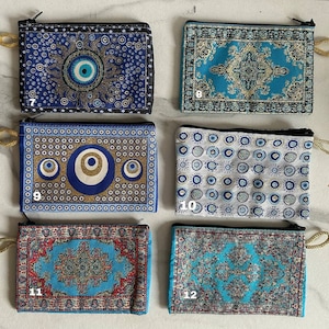 Boho Bag / Cosmetic Bag / Wallet / Turkish Carpet / Oriental Wallet / Coin Purse / Small Bag / Storage image 3