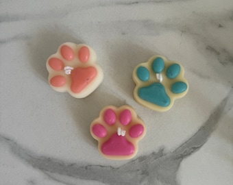 Set of 3 dog paw candles / spring candles / decoration / 3D dog paw / rapeseed wax / dog / animal candle / pastel